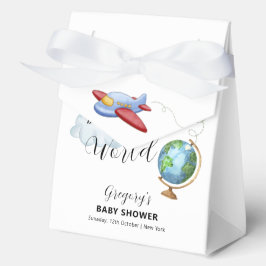 Travel Around The World Map Airplane Baby Shower Bedankdoosjes