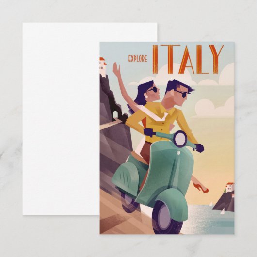 Travel Art Explore Italy Bedankkaart (Voorkant / Achterkant)