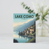 Travel Art  meer Como Italië Briefkaart (Staand voorkant)