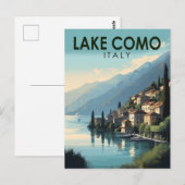 Travel Art  meer Como Italië Briefkaart (Voorkant / Achterkant)