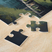 Travel Art  meer Como Italië Legpuzzel (Zijkant)