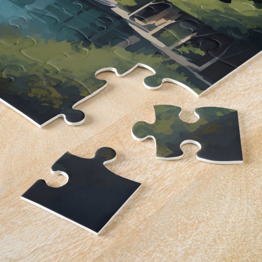 Travel Art  meer Como Italië Legpuzzel (Zijkant)