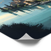 Travel Art  meer Como Italië Poster (Hoek)