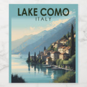 Travel Art  meer Como Italië Wijn Etiket (Enkel label)