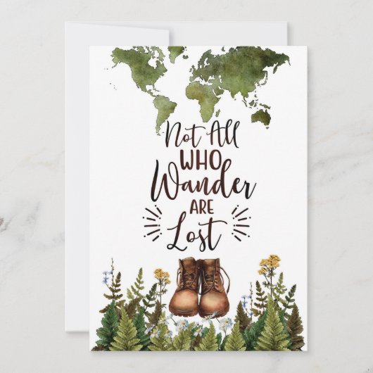 Travel Art Not All Who Wander Are Lost Bedankkaart (Voorkant)
