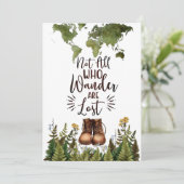 Travel Art Not All Who Wander Are Lost Bedankkaart (Staand voorkant)