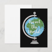 Travel Art reizen over de wereld RSVP Kaartje (Voorkant / Achterkant)