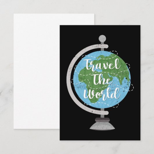 Travel Art reizen over de wereld RSVP Kaartje (Voorkant / Achterkant)