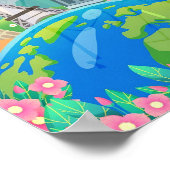 Travel art rondom de wereld poster (Hoek)