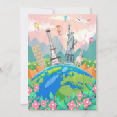 Travel Art Travel Around World Bedankkaart (Voorkant)