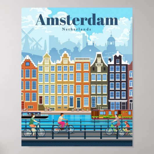 Travel Art Travel To Amsterdam Poster (Voorkant)