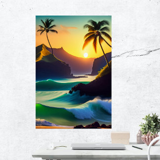 Travel Artwork in de Hawaii Ocean Poster