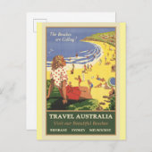 Travel Australia Beaches  Briefkaart (Voorkant / Achterkant)