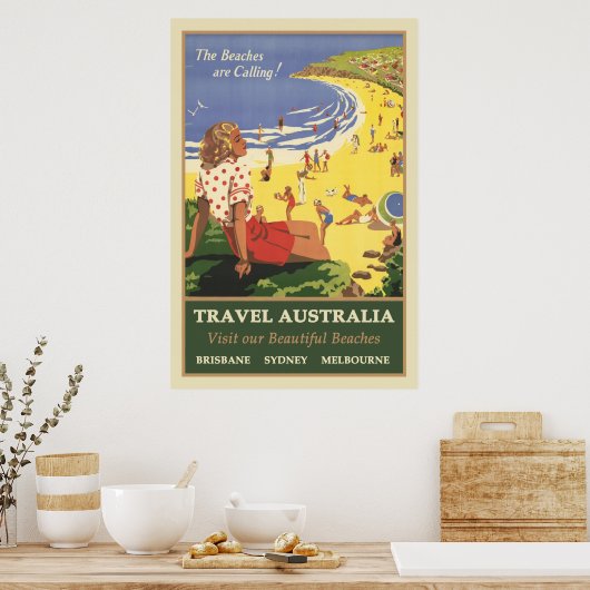 Travel Australia Beaches  Poster (Keuken)