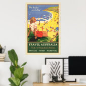 Travel Australia Beaches  Poster (Thuiskantoor)