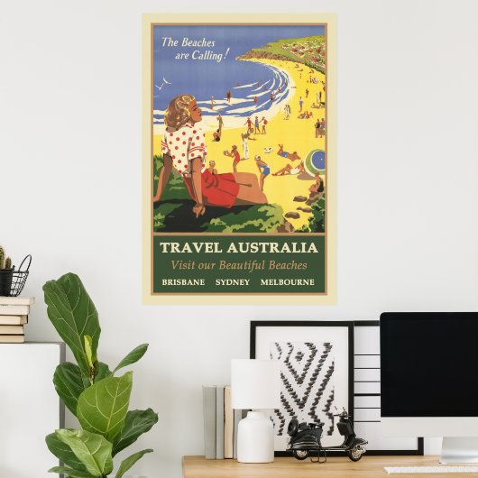 Travel Australia Beaches Poster (Thuiskantoor)