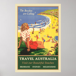 Travel Australia Beaches Poster