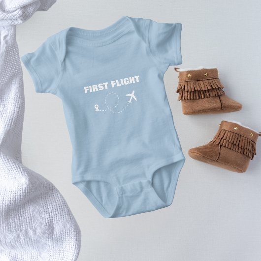 Travel Baby First Flight Cool Minimalist Airplane Romper