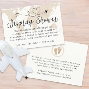 Travel Baby shower Display Shower Informatiekaartje