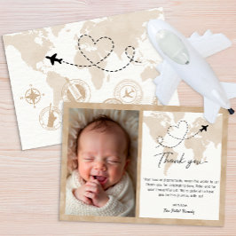 Travel Baby shower foto Dank u kaart
