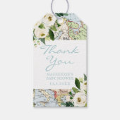 Travel Baby shower Map Flowers Dank u Cadeaulabel (Voorkant)