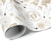Travel Baby shower Wereldkaart Wrapping Paper Cadeaupapier (Rol Hoek)
