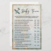 Travel Baby Trivia Baby shower Game (Voorkant / Achterkant)