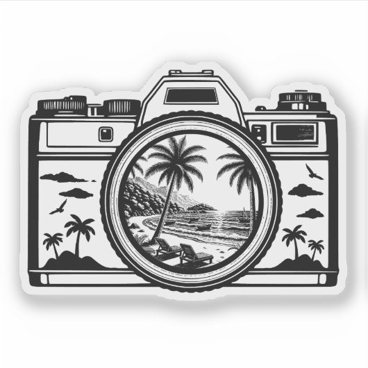 Travel Beach Photography Camera   Sticker (Voorkant)