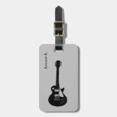 Travel Black rock guitar-muziek Bagagelabel (Voorkant verticaal)