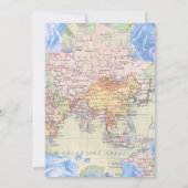 Travel Blue Floral Bruids Douche Uitnodiging (Achterkant)