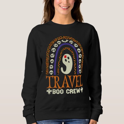 Travel Boo Crew Nurse Halloween Nurses Cute Ghost  Trui (Voorkant)