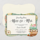 Travel Bridal douche-uitnodiging Miss aan Mrs. Kaart (Voorkant / Achterkant)