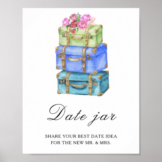 Travel bridal shower - date night ideas poster (Voorkant)