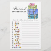 Travel Bridal shower Emoji Pictionary game (Voorkant)