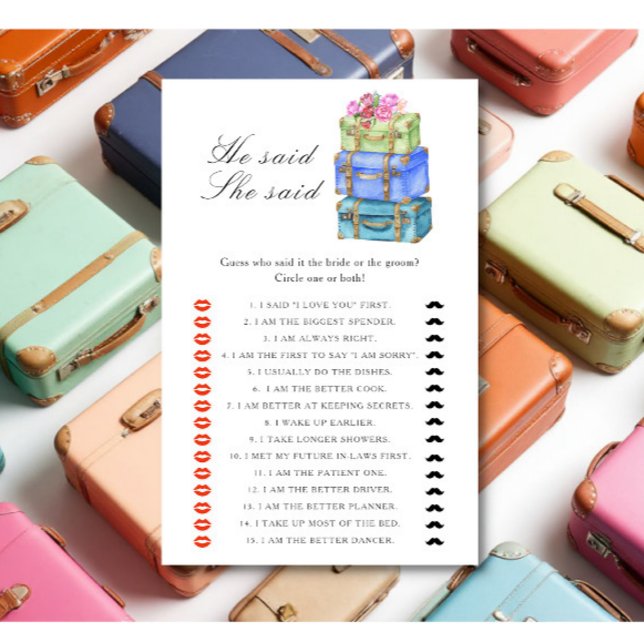 Travel bridal shower - He said she said game (Creator heeft geüpload)