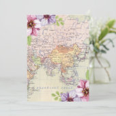 Travel Bridal Shower Invitation Floral Kaart (Staand voorkant)