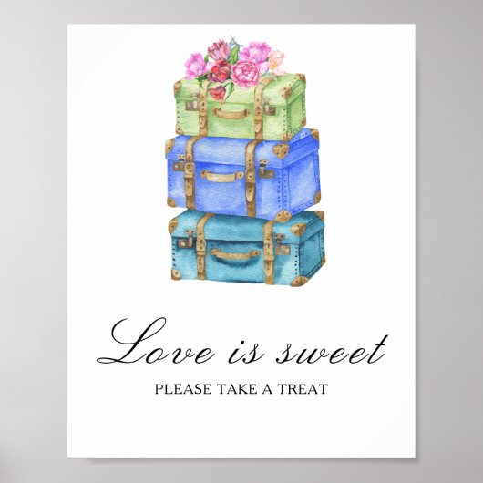 Travel bridal shower Love is sweet Poster (Voorkant)