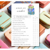 Travel Bridal shower Over or under game