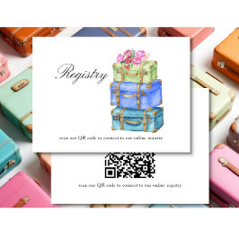 Travel Bridal shower QR code for registry Informatiekaartje