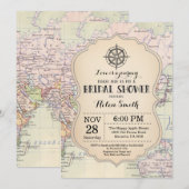 Travel Bridal Shower-uitnodiging Kaart (Voorkant / Achterkant)