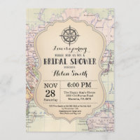 Travel Bridal Shower-uitnodiging