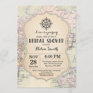 Travel Bridal Shower-uitnodiging Kaart