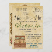 Travel Bridal Shower-uitnodiging Kaart (Voorkant / Achterkant)