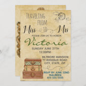 Travel Bridal Shower-uitnodiging Kaart (Voorkant / Achterkant)