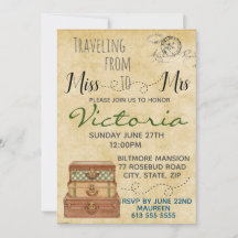 Travel Bridal Shower-uitnodiging