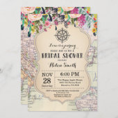 Travel Bridal Shower-uitnodiging Kaart (Voorkant / Achterkant)