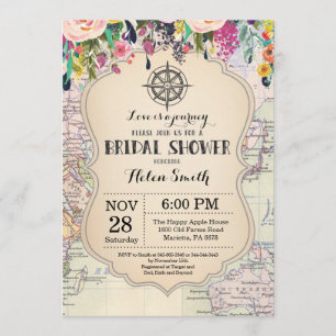 Travel Bridal Shower-uitnodiging Kaart