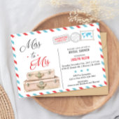 Travel Bridal Shower Uitnodiging, Miss to Mrs. Kaart