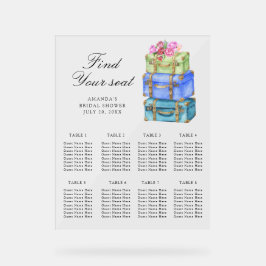 Travel Bridal shower Wedding seating chart Acryl Bord