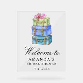 Travel bridal shower welcome sign acryl bord
